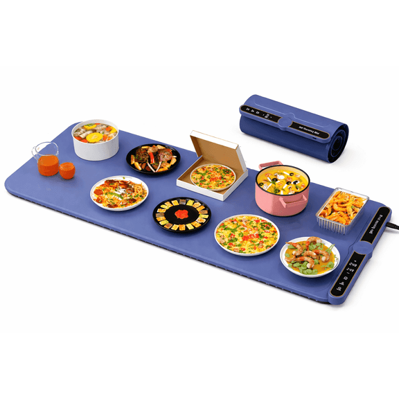XXXL Electric Food Warming Mat - 40" x 15" Silicone Large Food Warmer for Parties - Foldable, Fast Heating, Fits 10 Dishes - Portable Heat Pad for Buffet, Home, Family Gatherings - Jimz Sellz