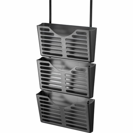 Lorell, Plastic Hanging Triple Pocket File Set, 1 Each, Black