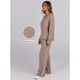 thumbnail image 4 of Luniro Lounge Sets for Women Fall Pajamas Set Ribbed Knit Long Sleeve Top Pants 2 Piece Outfits, 4 of 8