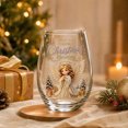 thumbnail image 6 of Christmas Glasses, Stemless Drinking Glass Cups for Xmas Birthday Party Home Kitchen Tabletop Holiday Decor, 6 of 7