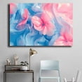 thumbnail image 4 of Mudket Canvas Wall Art Framed Ready to Hang, Pink Blue Ink Orchid Flower Canvas Print, Vibrant Floral Wall Decor Artwork for Bedroom Kitchen Office, Bloom Abstract Pictures - 12"L x 8"W, 4 of 10