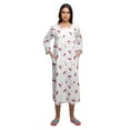 thumbnail image 4 of Moomaya Printed Knee Length Cotton Lace Border 3/4th Sleeve Night Gown For Women, 4 of 6