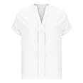 thumbnail image 4 of Mittory Womens Summer Tops Casual V Neck T Shirts Petal Short Sleeve Blouses Dressy Loose Fit Tunic, 4 of 6