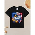 thumbnail image 2 of Funny Bald Eagle Hotdog American Flag 4th Of July Patriotic Funny Aesthetic Graphic Kid TShirt Casual Kid T Shirts Trendy Cool Tees Tops for Kid, 2 of 5