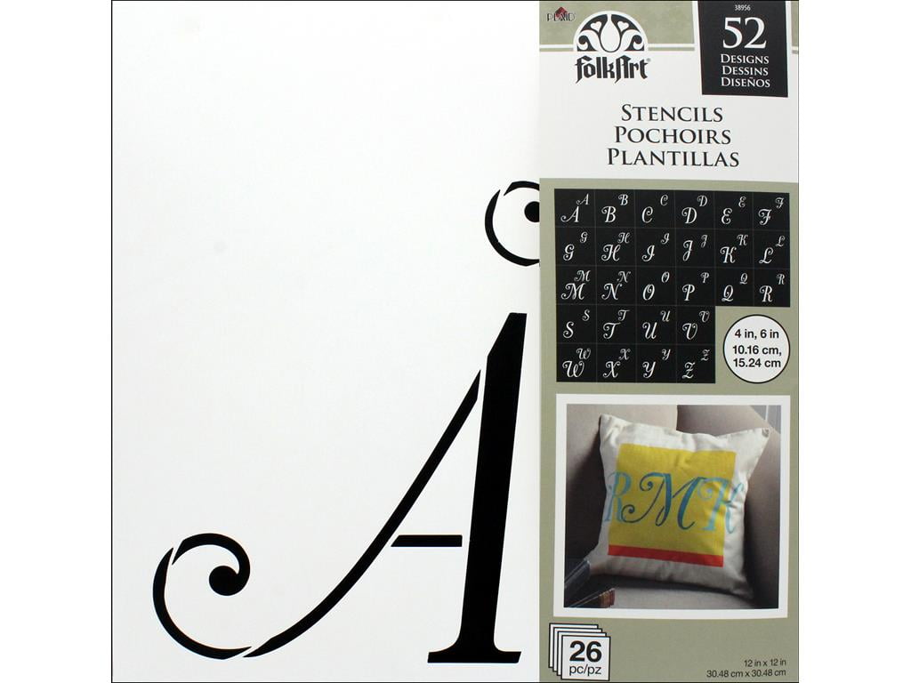 The Home Fusion Company 2 X Stencil Set Letters Alphabet Craft Number Lettering Capitals Lower Case 