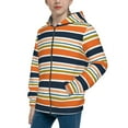 thumbnail image 2 of Kdxio Colorful Pastel Stripes Pattern Kids Boys Girls Zip Up Hoodie 3D Printed Hooded Sweatshirt Hoody Coat with Pocket 7-12 Y-Small, 2 of 6