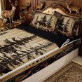 thumbnail image 3 of Erosebridal Rustic Bear Wildlife Zipper Twin Comforter Sets with Fitted Sheet and 2 Pillowcases for Women Men, Cabin Pine Tree Zipper Bedding Set, Black Reversible, 4-Piece, 3 of 7