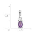 thumbnail image 3 of 14k White Gold Amethyst Diamond Pendant / Charm, 3 of 3