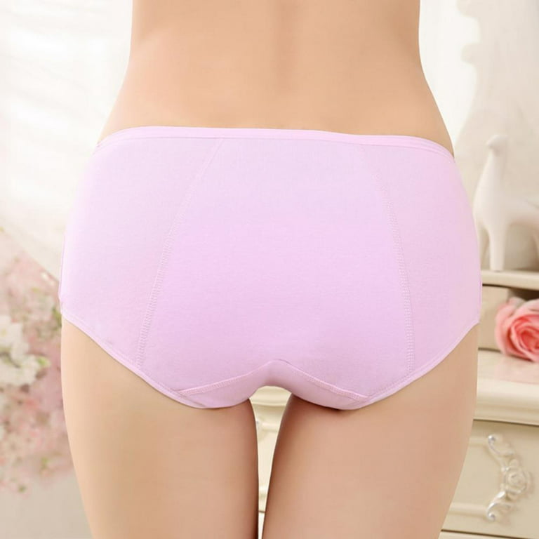 Womens Underwear Front Pocket, Menstrual Period Underwear for Women Girls  Cotton Panties Mid Waist Comfortable Easy Clean Briefs 
