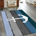 thumbnail image 3 of Blue Nautical Anchor Large Area Rugs for Bedroom Living Room, Soft Non Slip Carpet Bedside Rug, Rustic Distressed Wood Grain Rectangular Floor Cover Kitchen Accent Rug 3'x5' for Dining Room/Office, 3 of 9