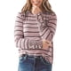 thumbnail image 1 of Blusa de mujer de manga larga con cuello redondo y gemelos, Top de retazos de rayas de leopardo para mujer, 1 of 6