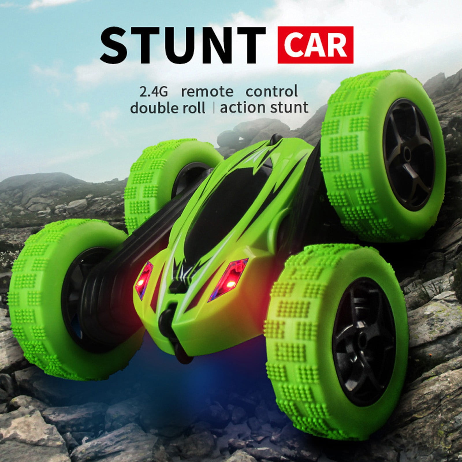 Remote Control Car 360° Rotate Stunt Car RC 4WD High Speed  Off-Road Kids Toy 