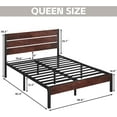 thumbnail image 2 of Queen Bed Frame with Headboard and Footboard, with Under Bed Storage, All-Metal Support System, No Box Spring Needed, Easy Assembly, Beige, 2 of 13