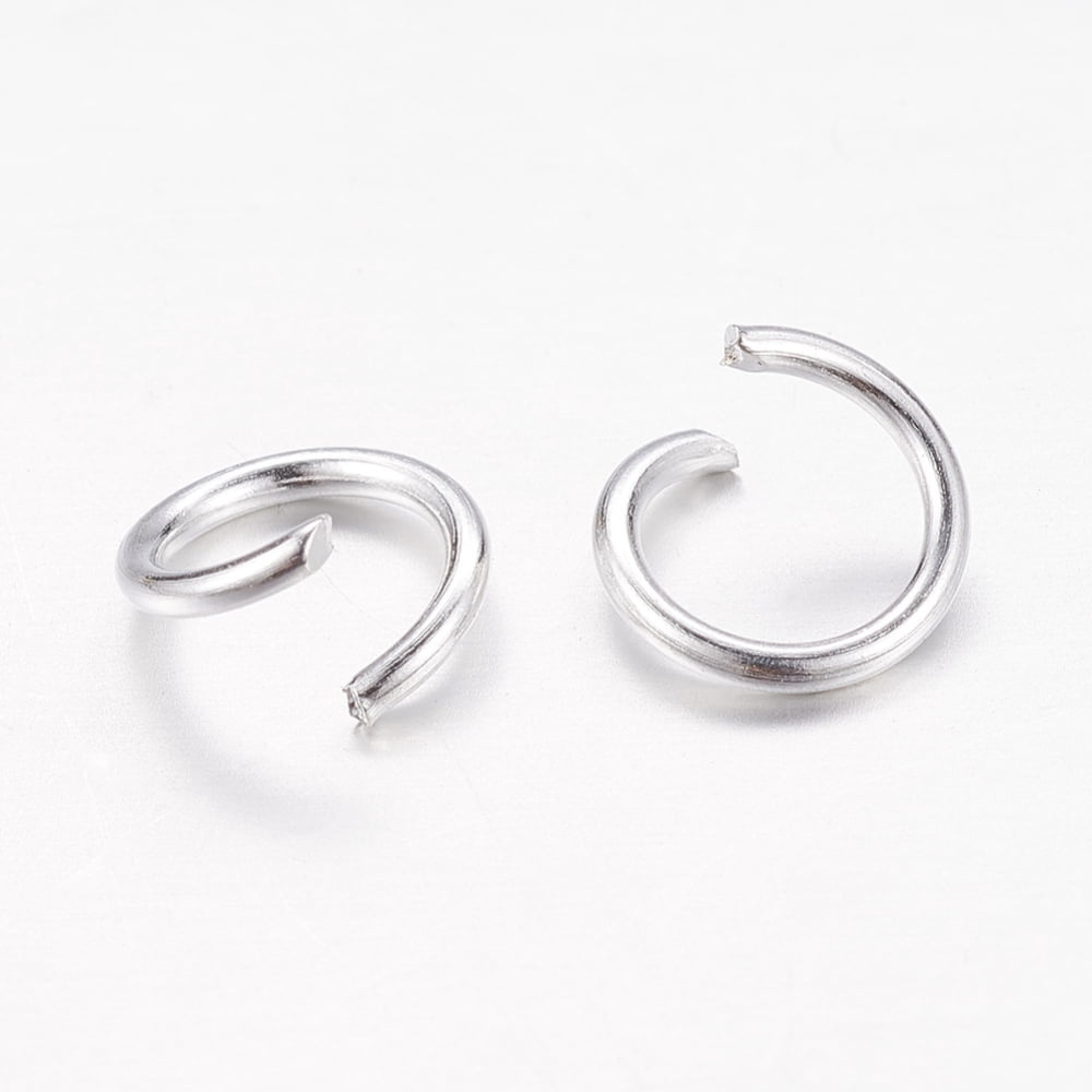 Iron Jump Rings Open Silver color Plated Single Ring 7x0.9mm Inner Diameter: 5.2mm 7100pcs/KG