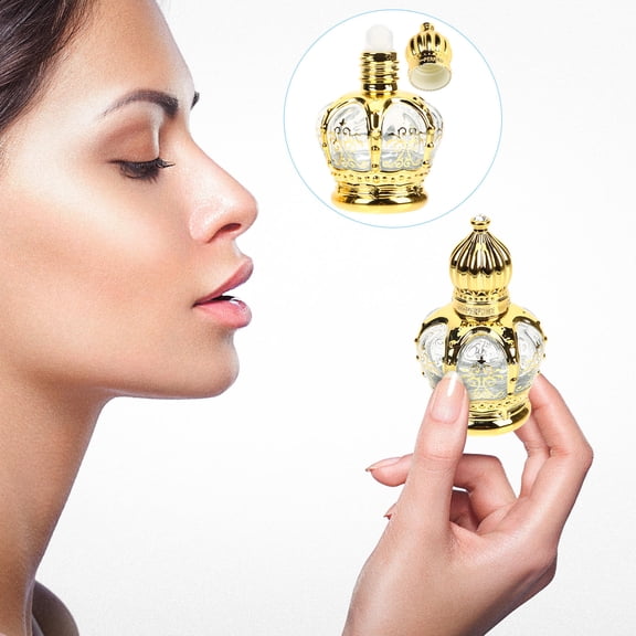 Golden Glass Perfume Bottles for Storage Essential Oil Travel Size 12ml 2pcs