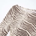 thumbnail image 6 of Womens Long Sleeve Tops Casual Crewneck T Shirts Animal Print Off Shoulder For Plus Size Bodycon Sheer Mesh Blouse Basic Tees, 6 of 8