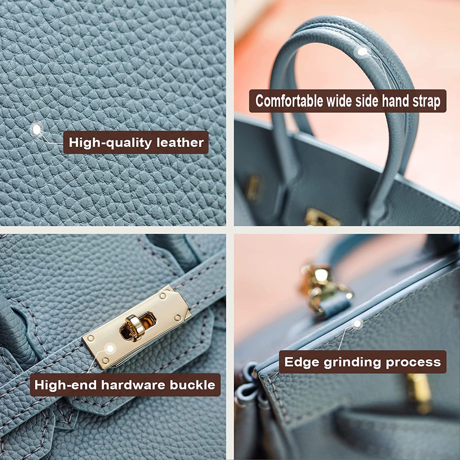 POPSEWING Top Grain Leather Birkin Bag Handbags DIY Kit for Female