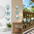 thumbnail image 5 of 3 Pcs Summer Coastal Wall Decor Bathroom Beach Blue Wall Art Sea Seahorse Starfish Seashell,Nautical Theme Home Living Room Bedroom Outdoor Decorations,Ideal Housewarming Gift(Ocean Style), 5 of 6