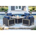 thumbnail image 2 of Hanover Montana Aluminum 5 Piece Slatted Top Fire Pit Conversation Set, 2 of 8