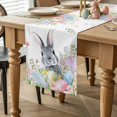 thumbnail image 2 of Easter Table Runner 72 Inches Long for Kitchen Dining, Spring Rustic Botanical Floral Rabbit Eggs Leaves Dresser Scarf Farmhouse, Dining Table Decorations for Wedding/Parties, 14 x 72 In, 2 of 8