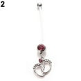 thumbnail image 3 of Women Baby Feet Flexible Bar Pregnancy Maternity Belly Navel Ring Body Piercing, 3 of 6