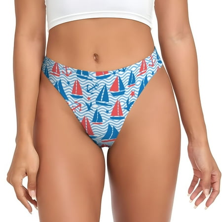 Sigee Sailboats On A Waves for Women s G-String Panty  Low Rise  Soft Lace Perfect for Everyday Wear or Special Occasions-XX-Large