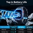 thumbnail image 3 of Mingdaln 2.01"  AMOLED Men Military Smart watch，with 1400 mAh Large Battery/ Answer Make Calls /100+ Sport Modes/IP68 Waterproof, Pedometer smartWatch fits for Android Iphone Devices (Black), 3 of 8