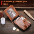 thumbnail image 3 of Genuine Leather Men's Wallet with Zipper Vintage RFID Blocking Large Capacity Wallet for Men with 14 Credit Card Slots and 1 ID Window T23 (Brown), 3 of 12