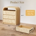 thumbnail image 6 of YOCWO 3 Drawer Nightstand with Burl Wood Finish, Bedside Table with Curve Edge for Bedroom, Natural, 6 of 7