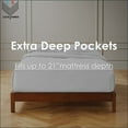 thumbnail image 3 of 21" Extra Deep Pockets Fitted Sheet Only - Full Size, Navy Blue Color 300-Thread-Count Egyptian Cotton 1-PC Bottom Fitted Sheet, 3 of 7