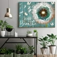 thumbnail image 4 of Rustic Canvas Wall Art Turquoise Dandelion Butterflies Art Prints Quotes Poster Country Style Wall Decor Framed Wood Farmhouse Home Decor Picture for Bedroom Bathroom 28"x40", 4 of 6