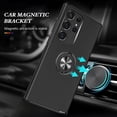 thumbnail image 2 of Shockproof Magnetic Rings Phone Case With 360 Rotating Stand Matte Finish Mobile Phone Case for S24 Ultra, 2 of 9