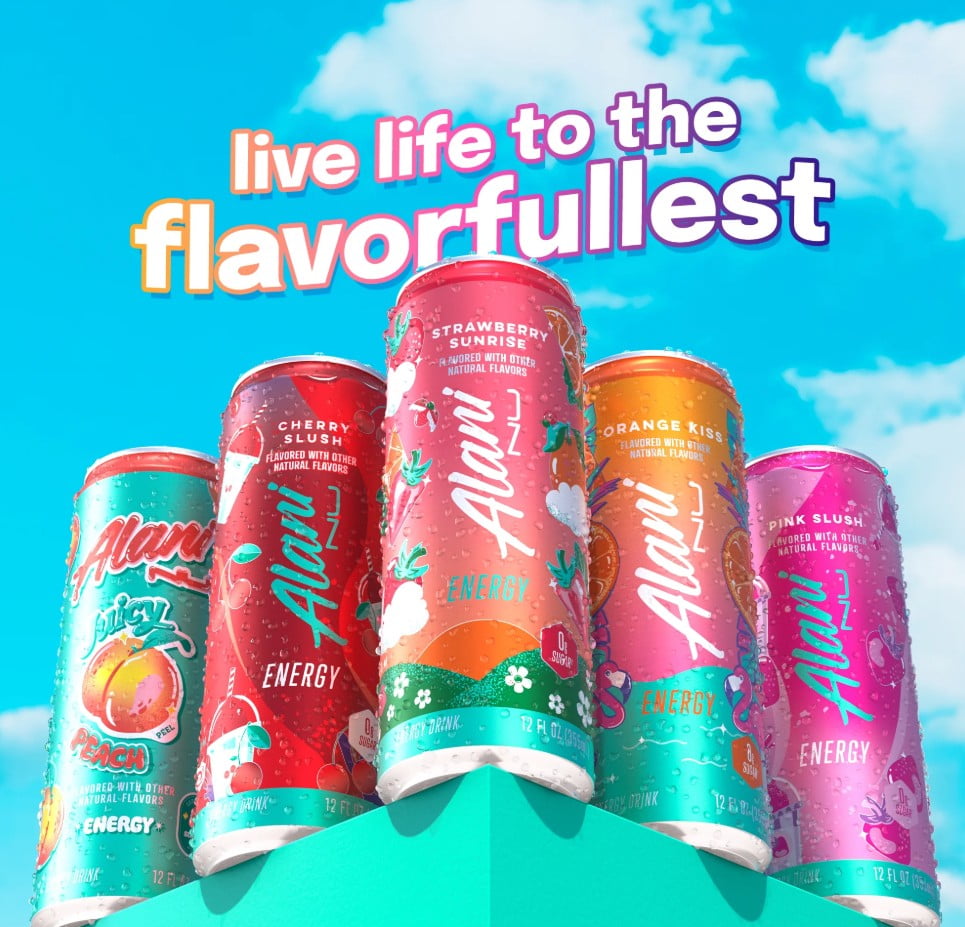 New Alani Nu Energy Drink Trio Variety Pack 12 fl oz - Strawberry Sunrise, Watermelon Wave, Pink Slush