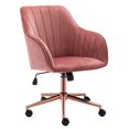 thumbnail image 1 of Duhome Chaise de Bureau à Domicile Chaise de Bureau Chaise de Travail Fauteuil en Velours Chaise Rembourrée Hauteur Réglable Tabouret Confortable Pivotant Chaise Roulante avec Base en Métal Rose Doré pour Bureau Étude Rose, 1 of 2