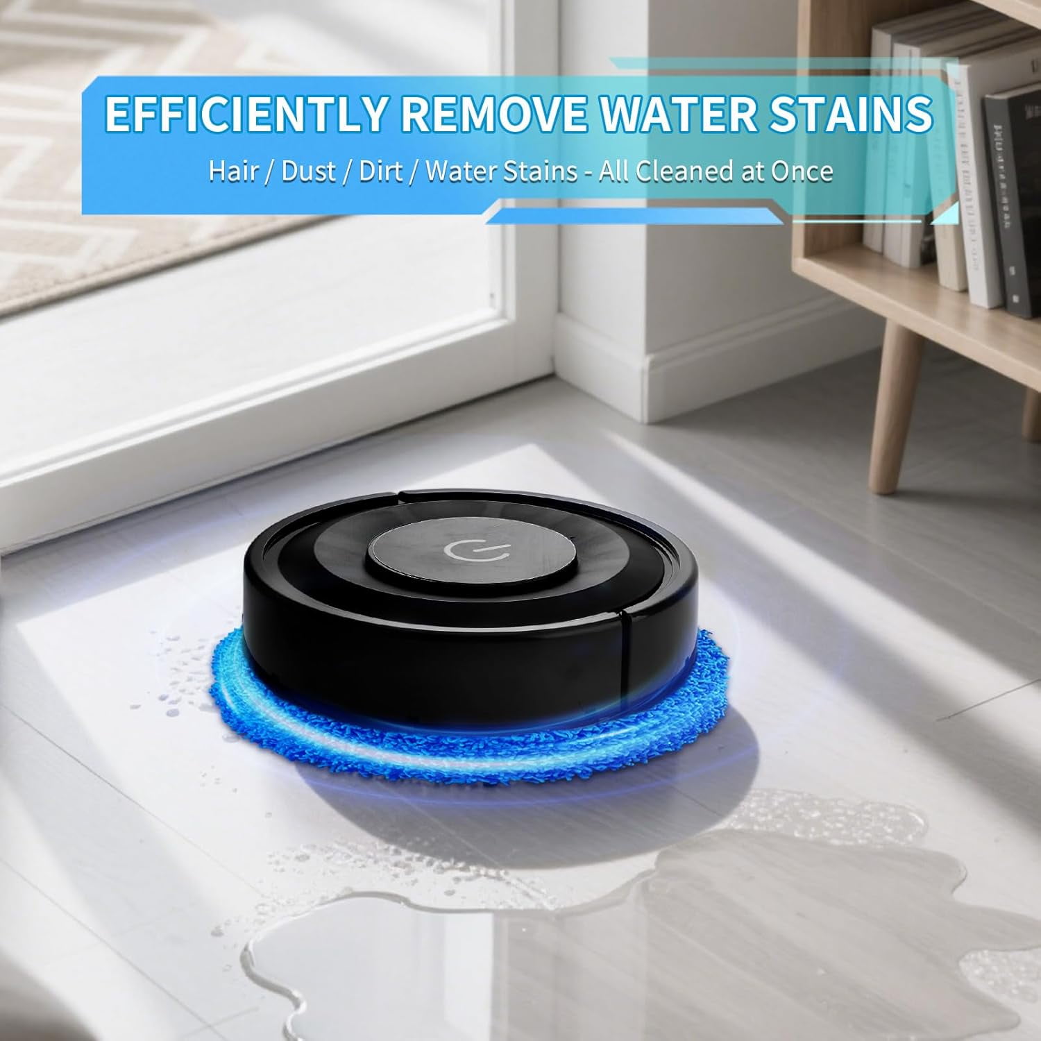 Robot Vacuum Mopping, Robot Vacuum and Mop, Long Run Time, Slim & Quiet Robotic Vacuum Cleaner Obstacle Avoidance, Ideal for Hard Floor, Pet Hair, Low Pile Carpet, black1