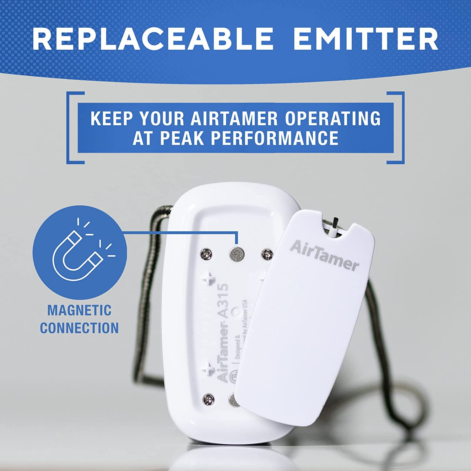 AirTamer Advanced Personal Air Purifier Replacement Negative Ion Emitter Covers - Made for AirTamer Model A315W (White, 2-pack)