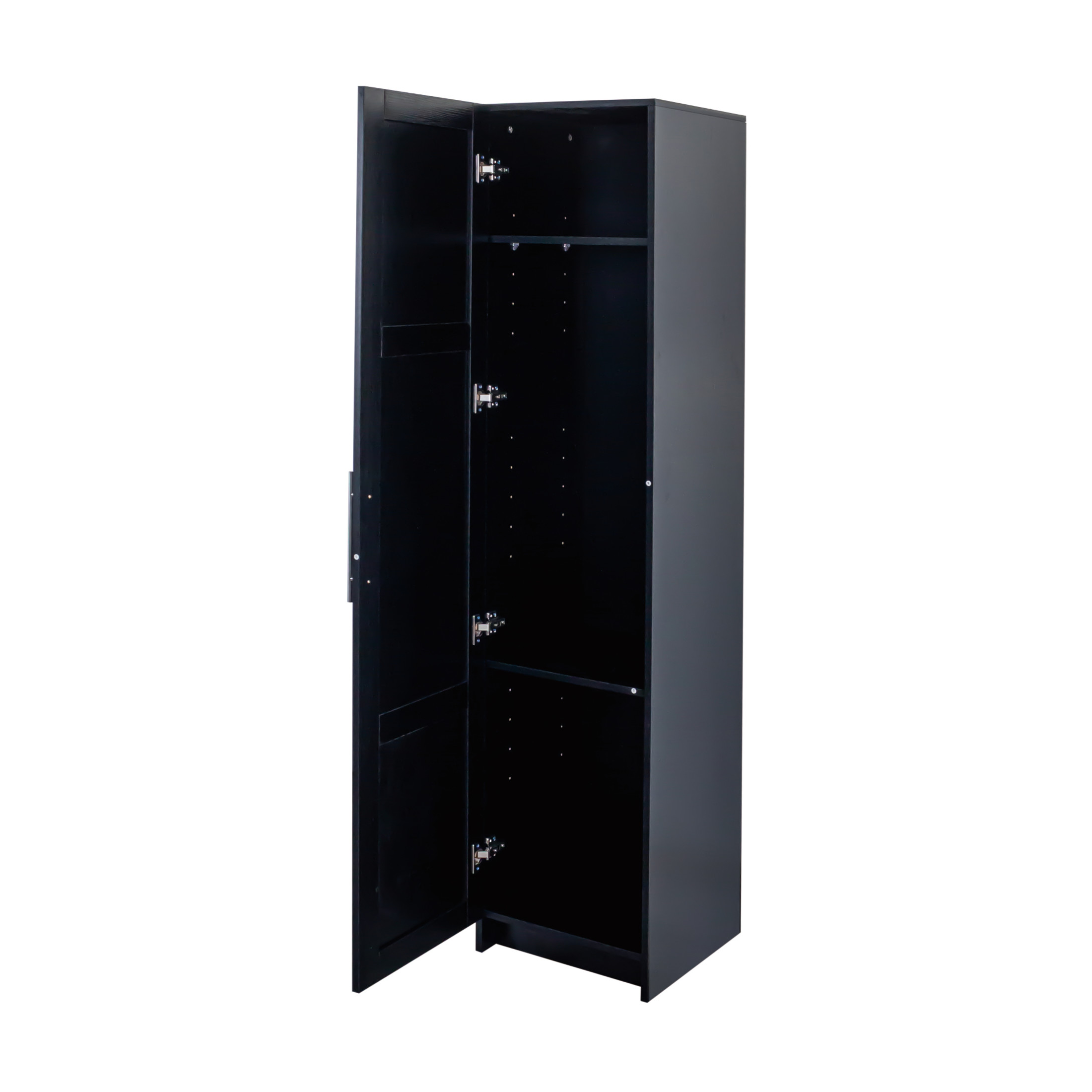 Noble House Divine 70.87" Wall-Mounted Storage Cabinet, Bathroom Stackable Tower, Minimal Slim Design, Black