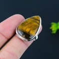 thumbnail image 2 of Natural Tiger Eye Gemstone Handmade 925 Sterling Silver Gift Ring Size 8.5, 2 of 2