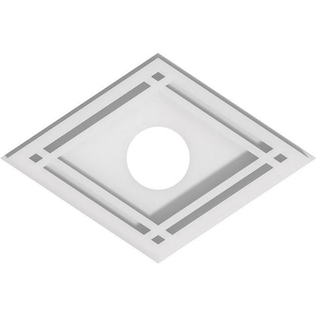 Ekena Millwork CMP10X6DD-02000 2 in. ID x 3.5 in. Rectangle Diamond Architectural Grade PVC Contemporary Ceiling Medallion