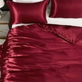 thumbnail image 5 of Move Over Burgundy Red Duvet Cover Set Twin Silk like Satin Bedding Sets Solid Color Pattern Silky Microfiber No Filling, 5 of 8