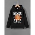 thumbnail image 3 of Mikrdoo 5Y-14Y Boys Tops "Never Stop Respect The Game 1988" Letter Graphics Sweatshirt Basketball Print Casual Long Sleeve Hoodies For Spring And Autumn, 3 of 9