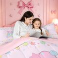 thumbnail image 4 of meiyoeat Pastel Balloon Monogram A King Size Comforter Sets,Rainbow Gradient Initial Comforters King Size For Girl,Pink Reversible,3-Piece,1 Comforter And 2 Pillowcases, 4 of 7