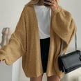 thumbnail image 4 of 2025 Fall Winter Women's Fashion Oversized Cardigan Knit Sweaters Long Lantern Sleeve Casual Open Front Lightweight Outwear, 4 of 8