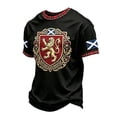 thumbnail image 3 of 2026 Soccer Cup Raglan Short Sleeve T-Shirt for Men, Crew Neck Athletic Jersey - Scottish Football Player & Saltire Graphic Print Casual Summer Top for Daily Wear & Party Black L, 3 of 5