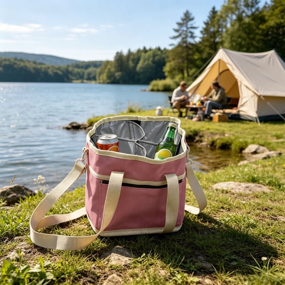 4 Compartment Drink Bag, Insulated Family Size Drink Carrier with Adjustable Strap, Multiple Tumbler Caddy, Water Bottle Holder Tote for Travel, Picnic, Hiking & Daily Use