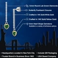 thumbnail image 2 of Gem Stone King 14K Two Tone Gold Green Nano Emerald and Lab Grown Diamond Earrings for Women | 1.36 Cttw | Gemstone May Birthstone | Heart Shape 5MM, 2 of 6