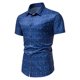 thumbnail image 1 of Camisa casual de manga corta con botones y solapa con estampado delgado para hombre Pompotops oipoqjl43369, 1 of 8