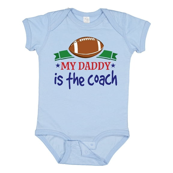 Inktastic Football Daddy Is The Coach Childs Boys Baby Bodysuit