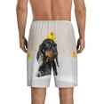 thumbnail image 3 of Kdxio Dachshund Sitting in Bathtub Print Mens Sleep Shorts Bottoms Soft Comfy Pajama Wear Pants with Drawstring Pockets, 3 of 7