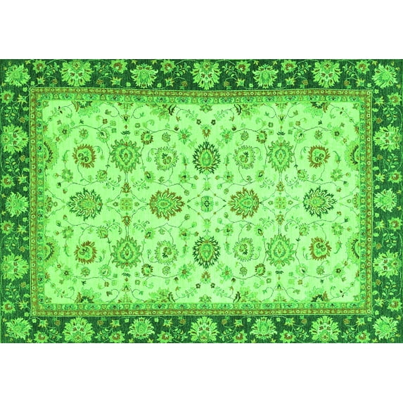 Ahgly Company Indoor Rectangle Oriental Green Traditional Area Rugs, 2' x 4'